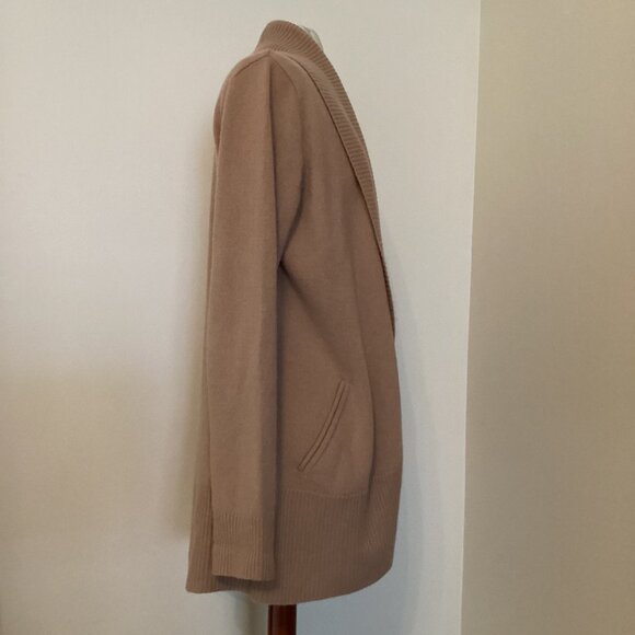 NEW! Quince Mongolian Cashmere Open Cardigan Sweater in Camel Large COZY KNIT - Picture 5 of 6